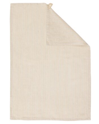 Stribet Viskestykke  Beige Hvid