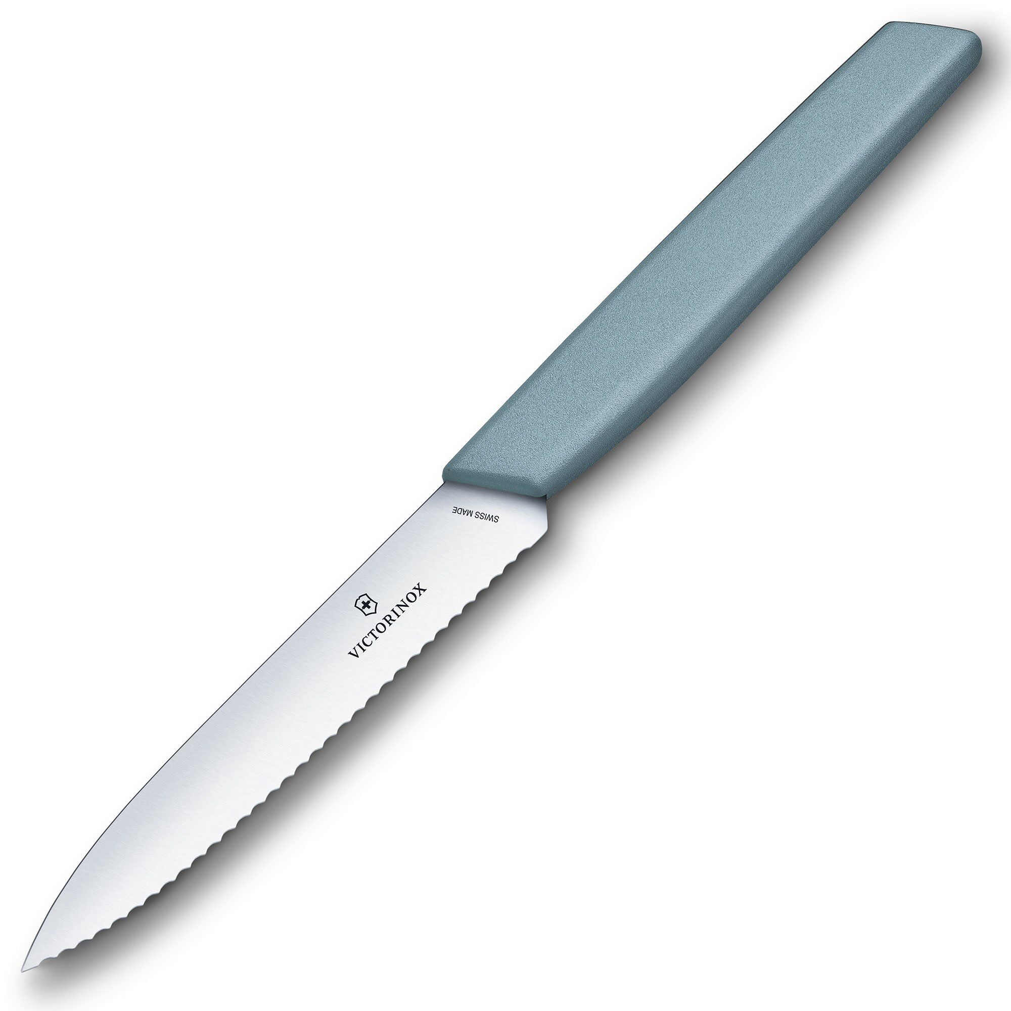 Swiss Modern Savtakket Urtekniv 10 Cm Lyseblå
