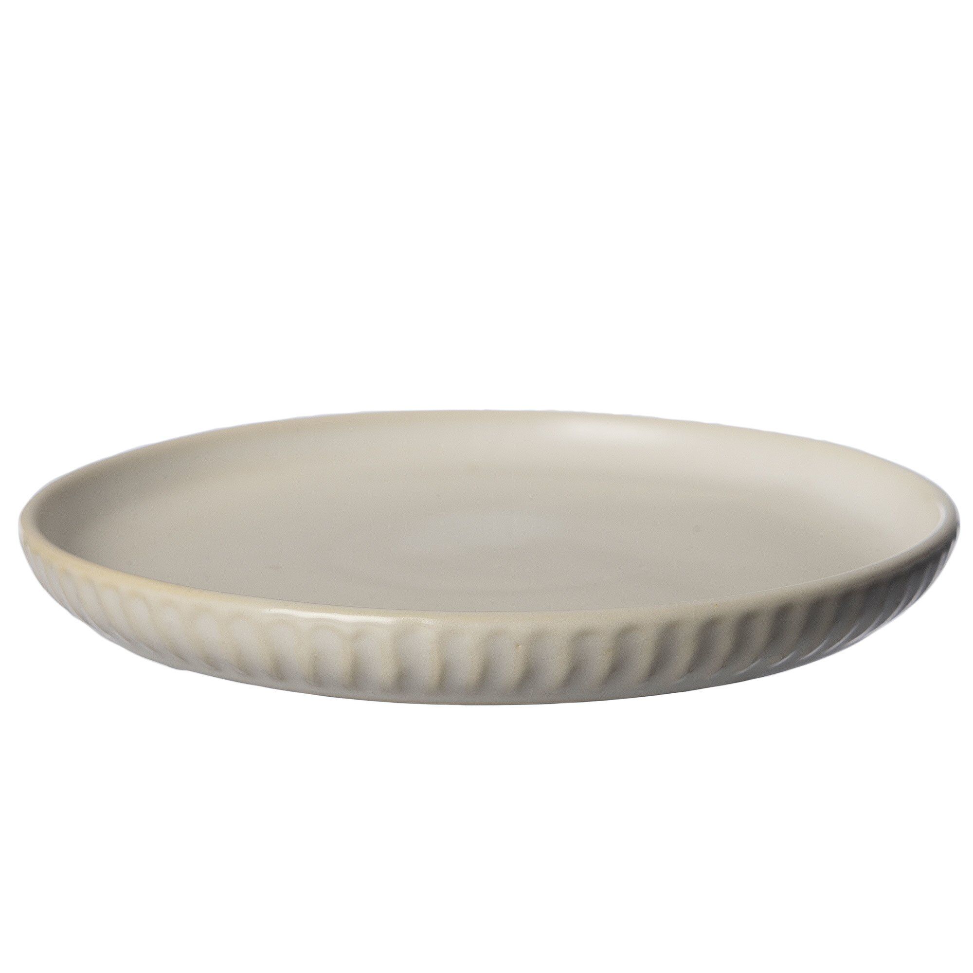Tallerken Riflet 16 Cm Naturhvid