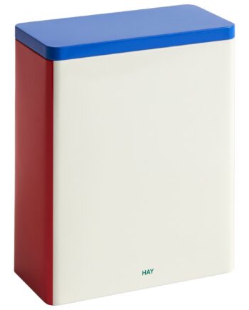 Tin Container  Off-white Blue Red