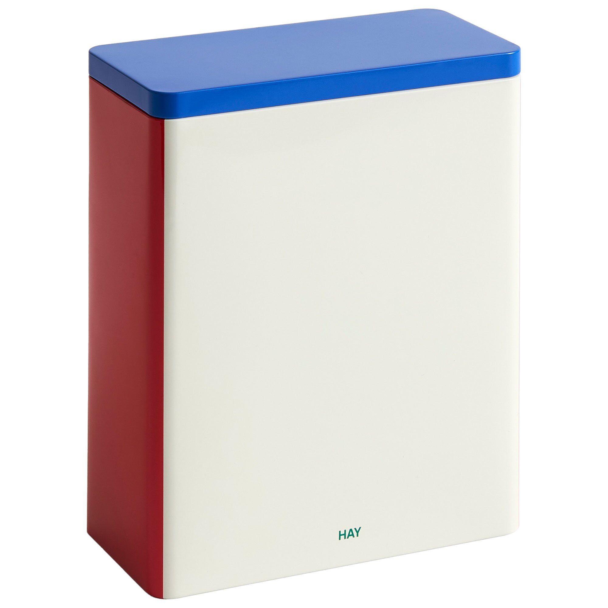 Tin Container Off-white Blue Red