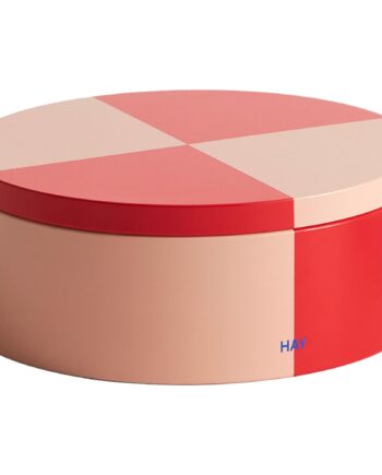 Tin Container  Round  Red Soft Pink
