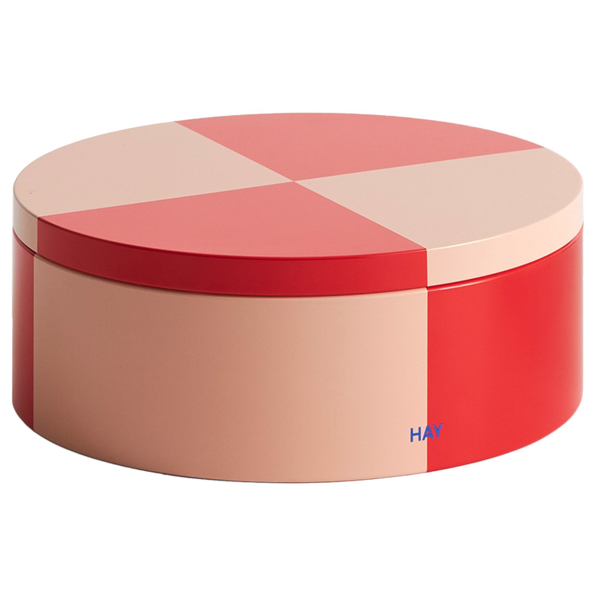 Tin Container Round Red Soft Pink