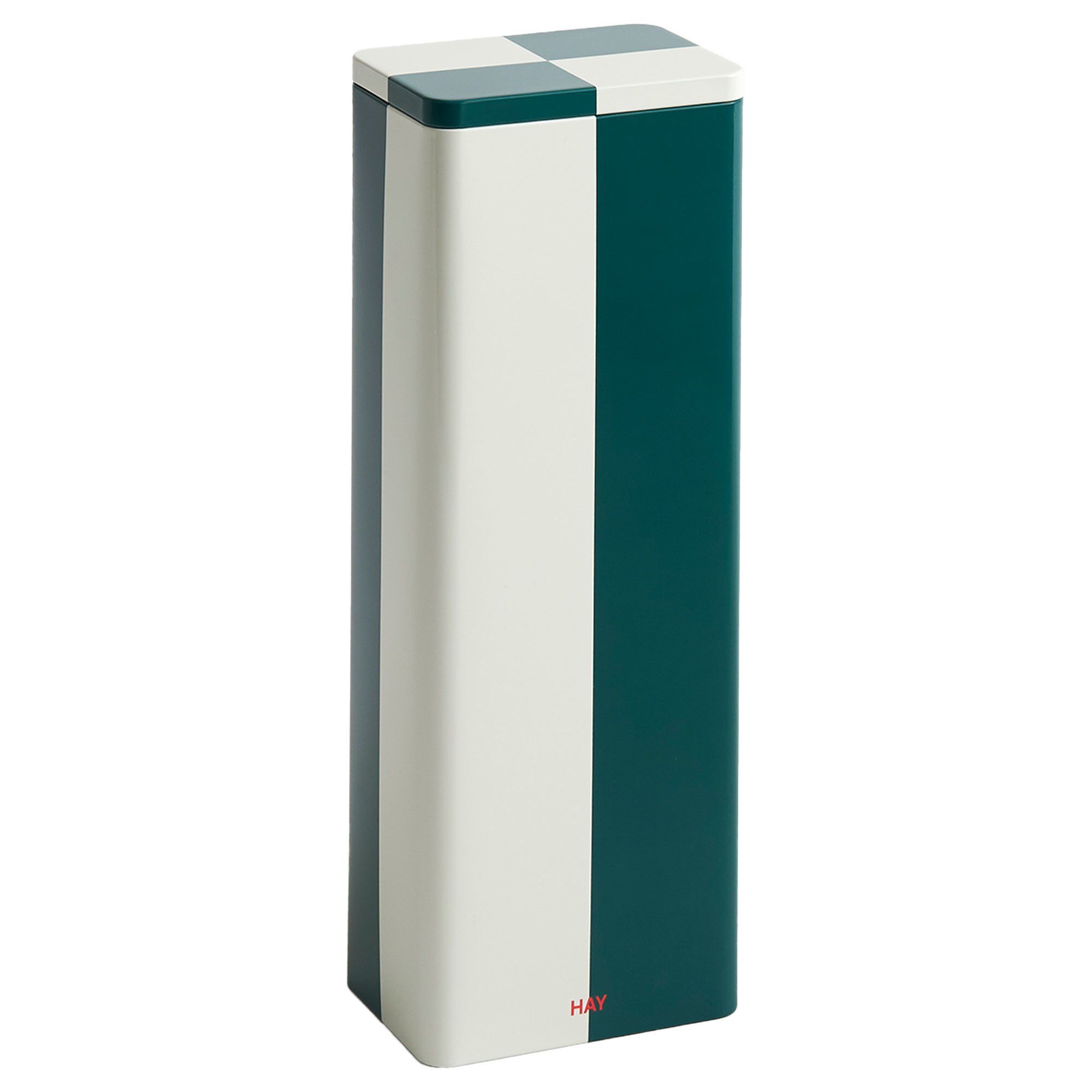 Tin Container Slim Green Off-white