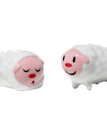 To Små Får Porcelænsfigurer