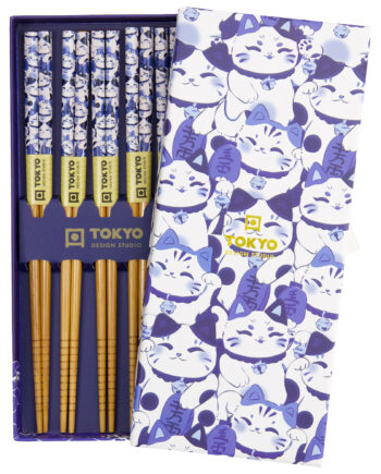 Tokyo Design Studio Sæt Med Heldig Kat Spisepinde   -pack