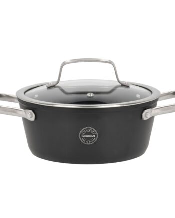 Travo Gryde Med Glaslåg     Liter 20 Cm  Sort Aluminium