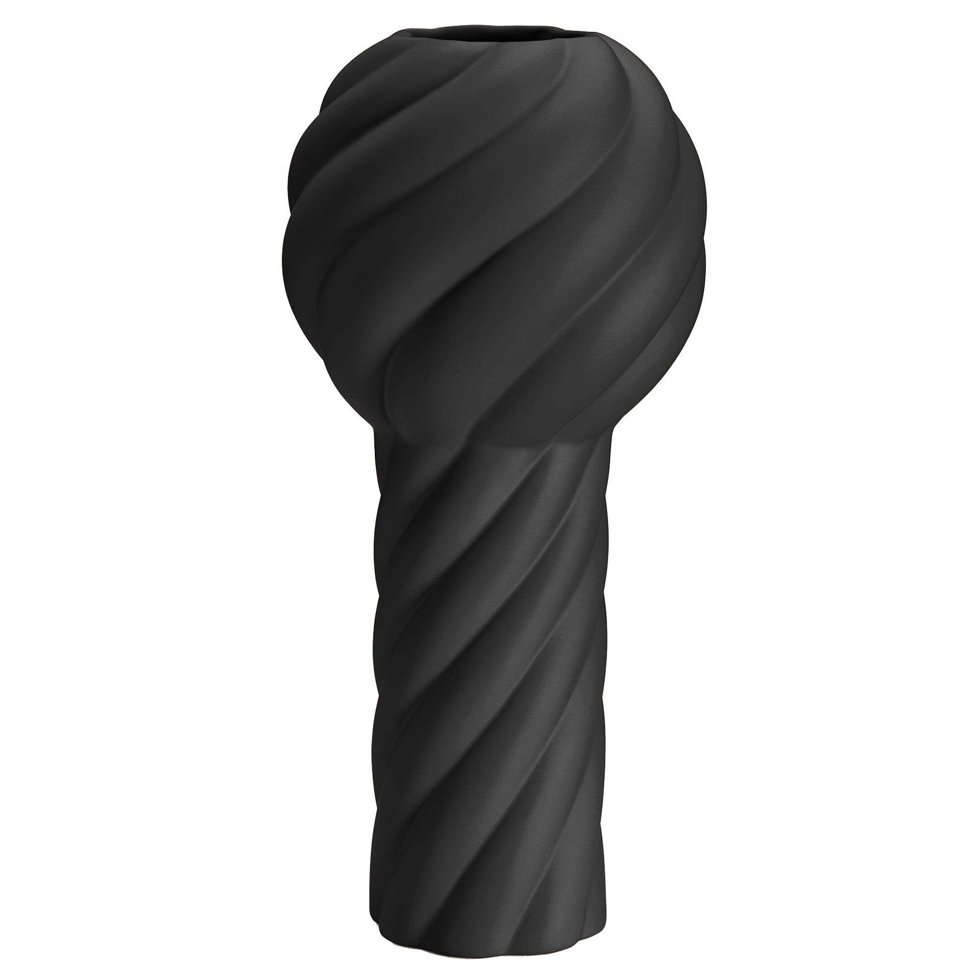 Twist Pillar Vase 34 Cm Sort