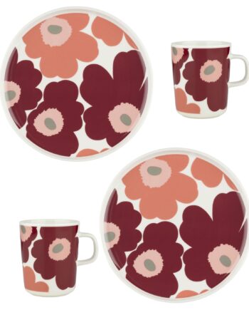 Unikko Morgenmadssæt  Hvid Cherry Rose    Dele