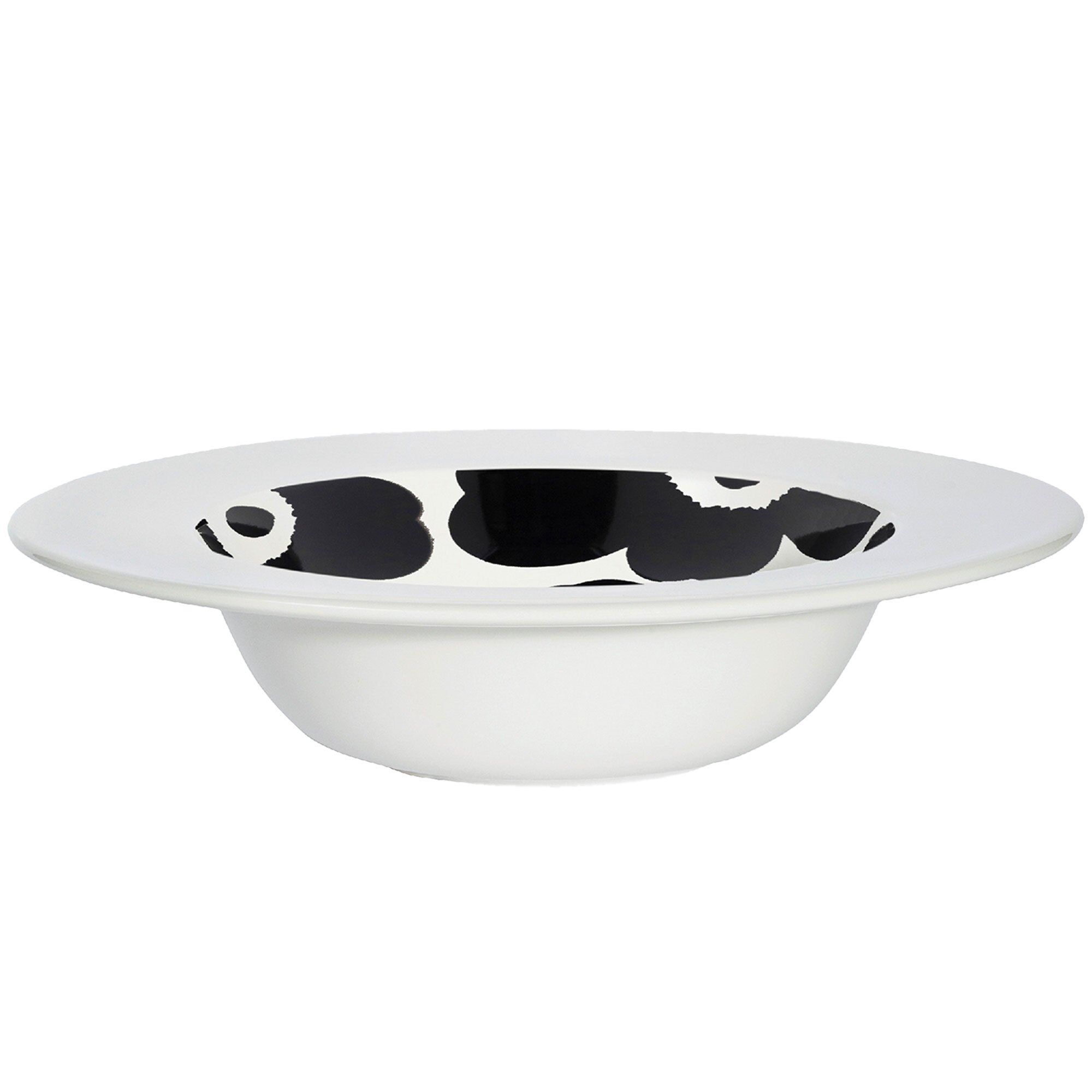 Unikko Syvä Lautanen Dyb Tallerken 20 Cm Hvid Sort