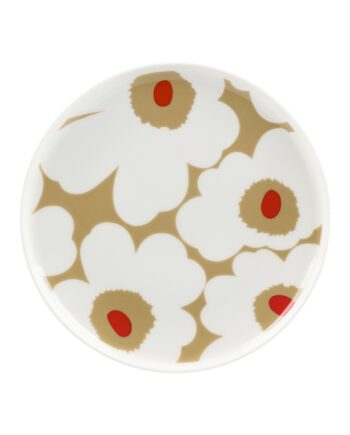 Unikko Tallerken 20 Cm  Hvid Beige Rød