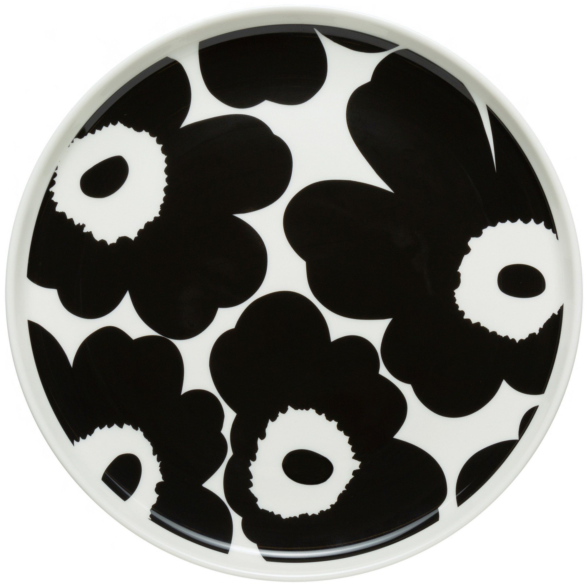 Unikko Tallerken 20 Cm Hvid Sort