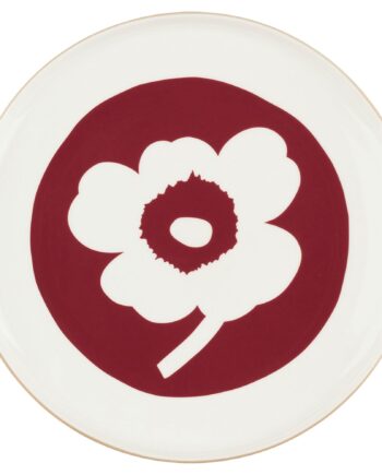 Unikko Tallerken ø25  Hvid Cherry Brun