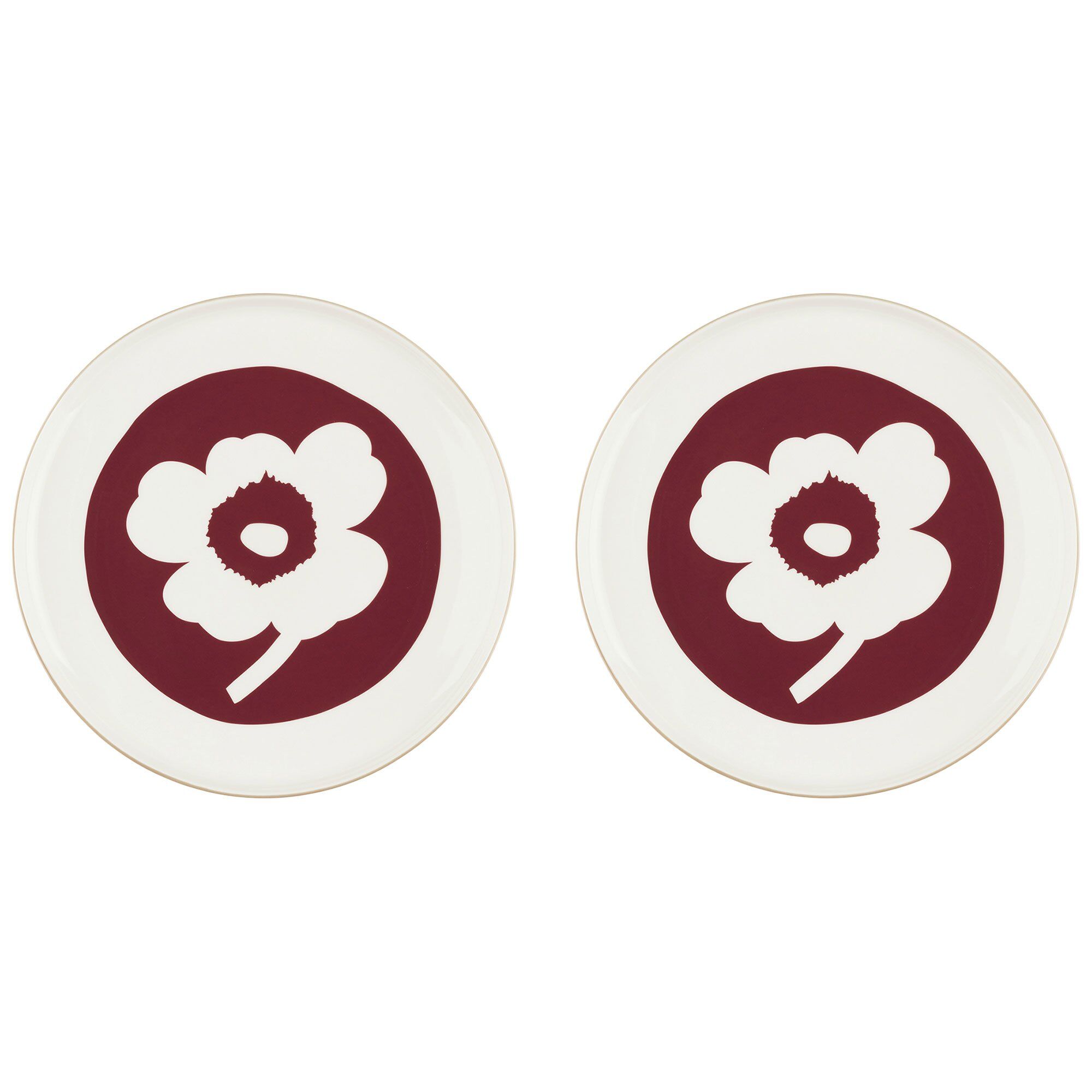 Unikko Tallerken ø25 Hvid Cherry Stk