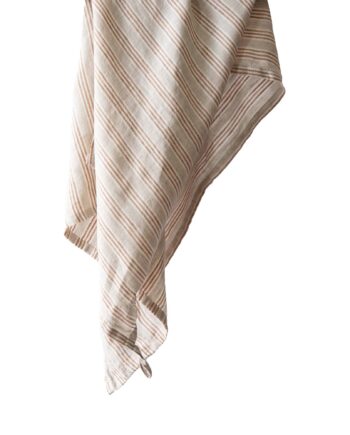 Viskestykke   Hør 50x70 Cm  Hazelnutstripe