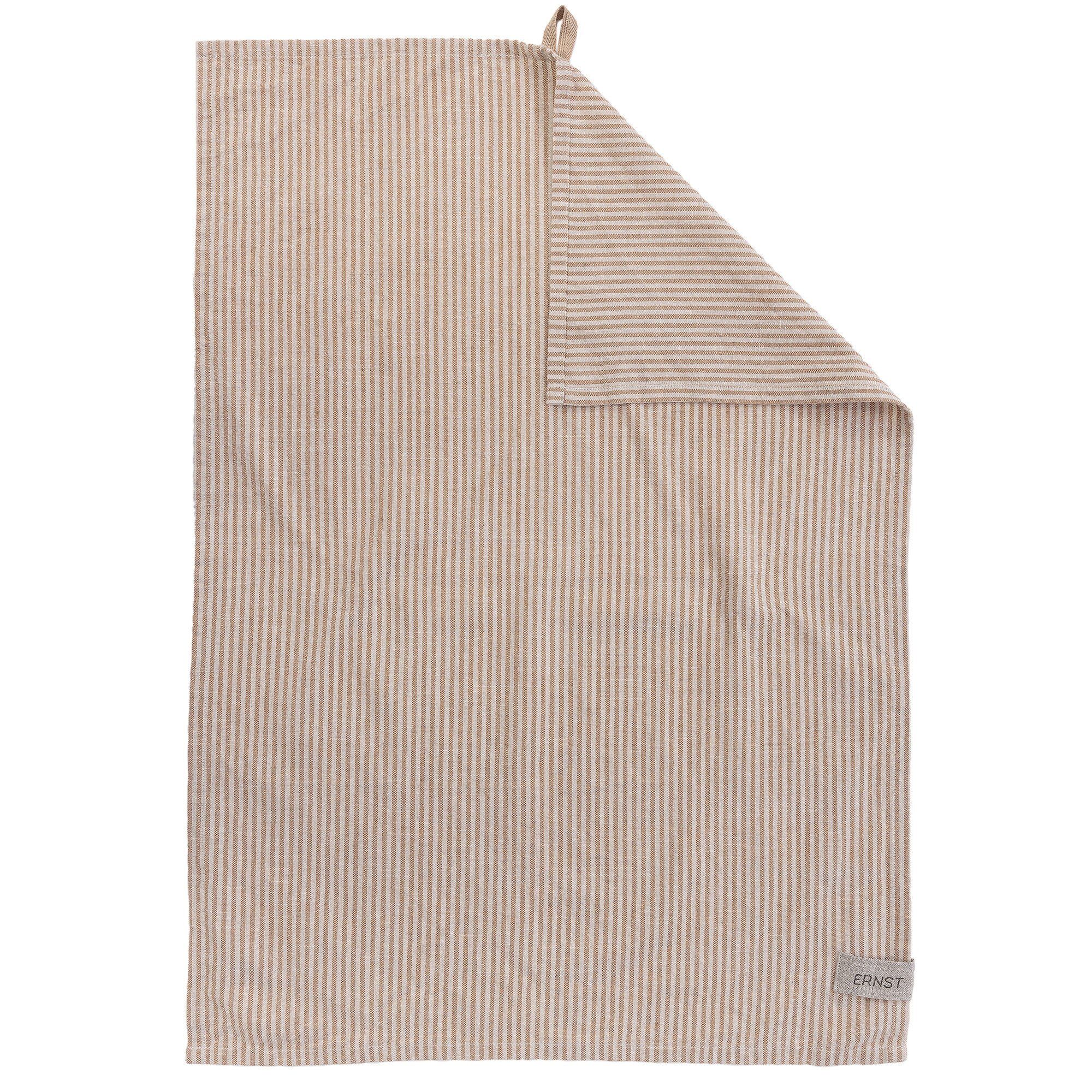 Viskestykke Stribet 47x70 Cm Karamel Beige