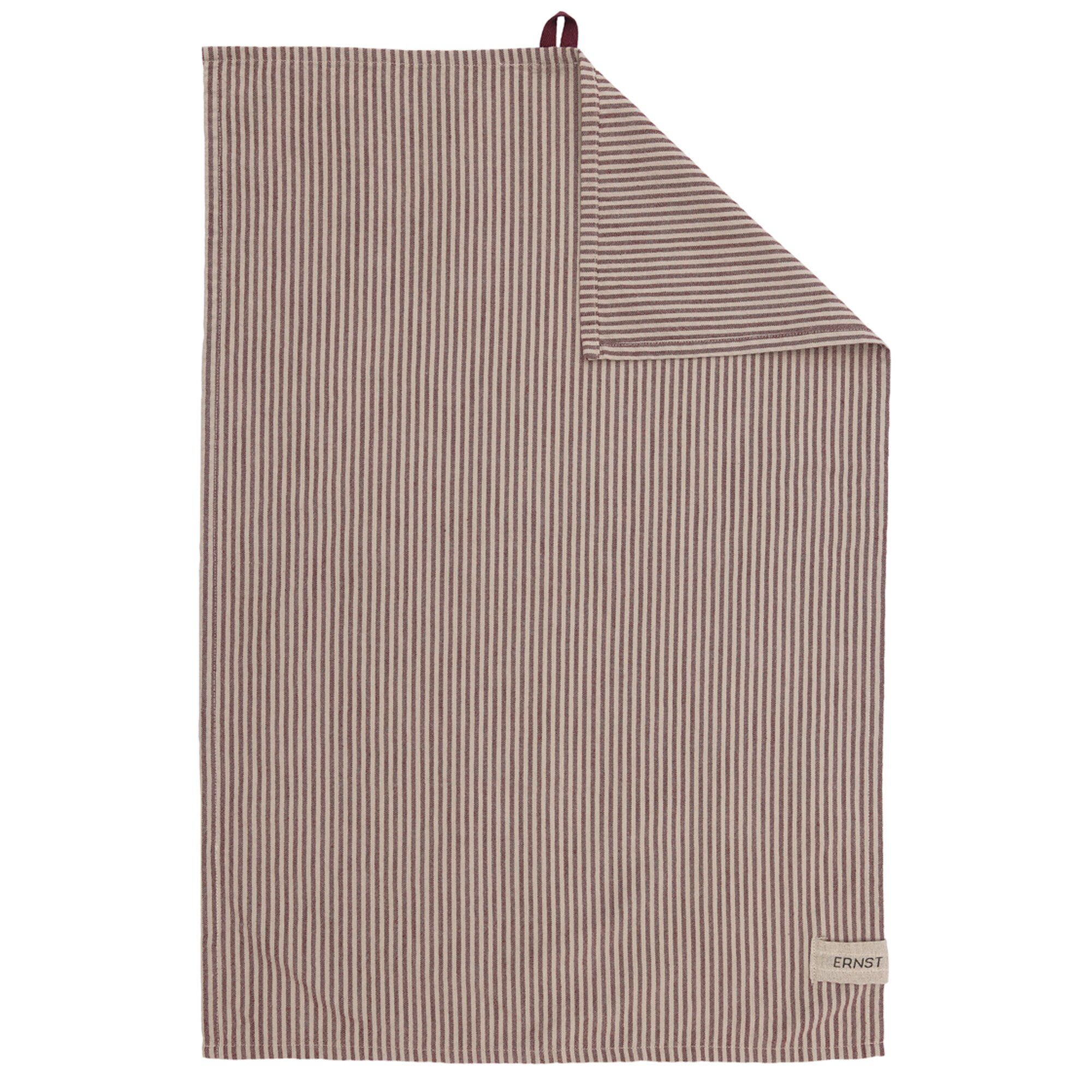 Viskestykke Stribet 47x70 Cm Rød Beige