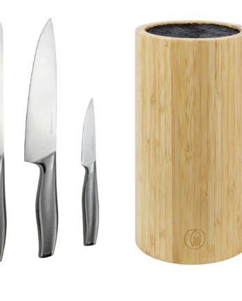 -delt Knivsæt Med Knivblok   Fsc-bambus
